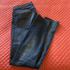Euc Armani exchange stretch low rise denim in distressed wash